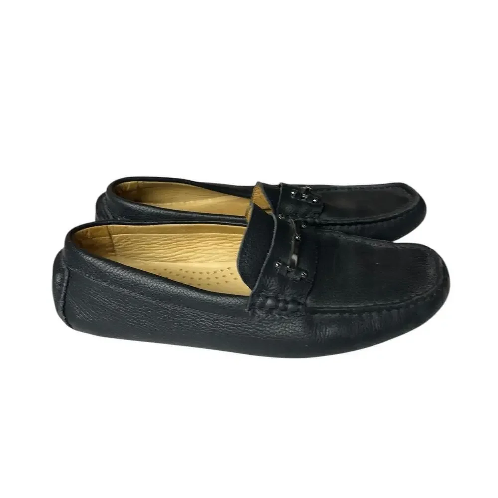 Mercanti Fiorentini Driving Loafer Black Leather 9.5M